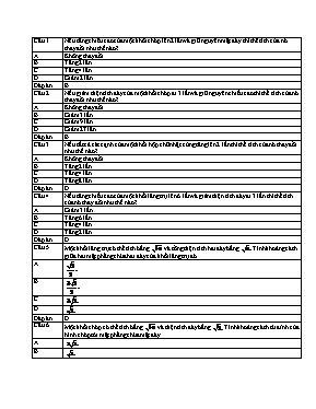 35 câu hỏi ôn tập môn Toán Lớp 12 - Năm học 2016-2017 (Kèm đáp án)